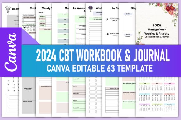 Download 2024 CBT Anxiety Journal &amp; Workbook KDP - Journal Collection