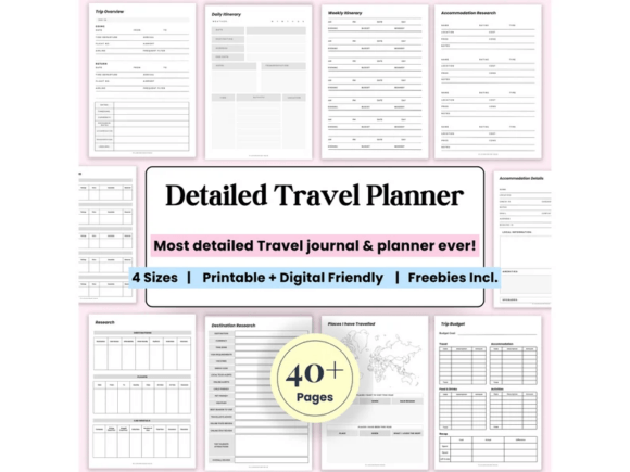 Download Travel Journal, Packing List, Itinerary - Journal Collection