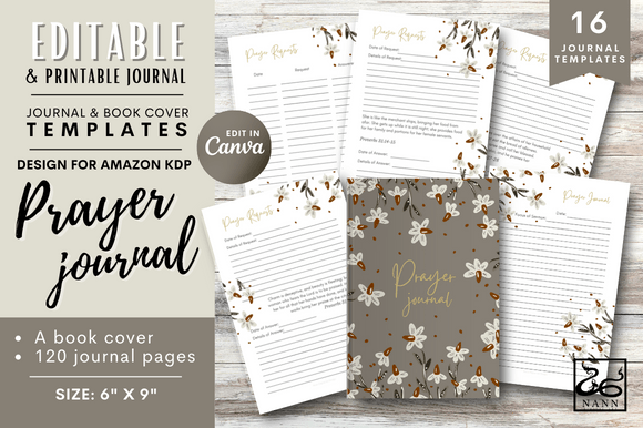 Download Prayer Journal for KDP/ Editable/ #644 - Journal Collection