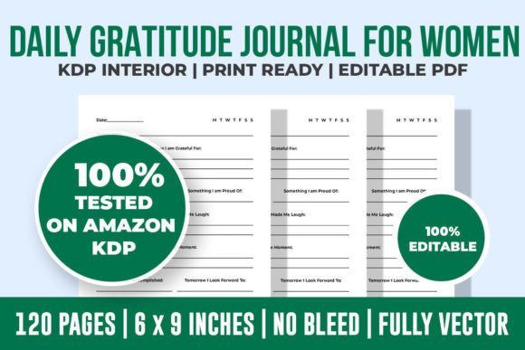 Download Daily Gratitude Journal for Women KDP - Journal Collection