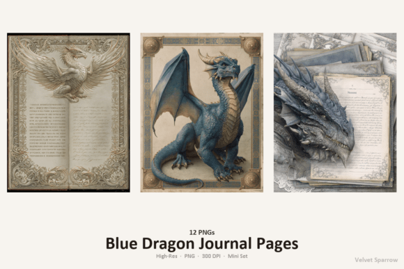 Download Blue Dragon Journal Pages Clipart 12 PNG - Journal Collection