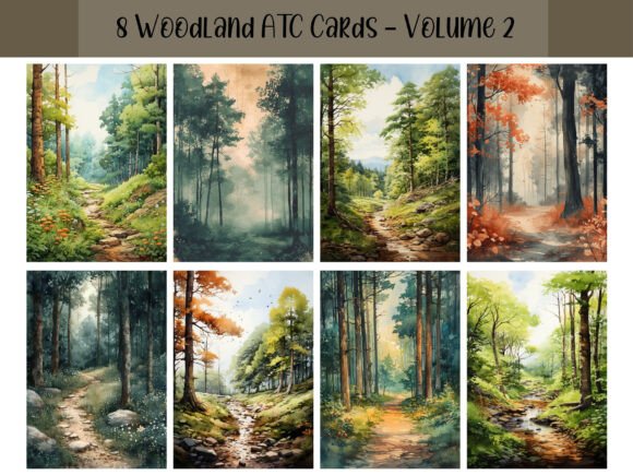 Download 8 Woodland ATC Cards for Junk Journals - Journal Collection
