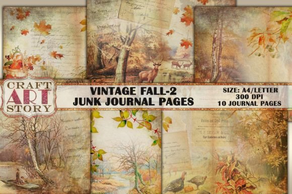 Download Vintage Fall Junk Journal Kit-2 - Journal Collection