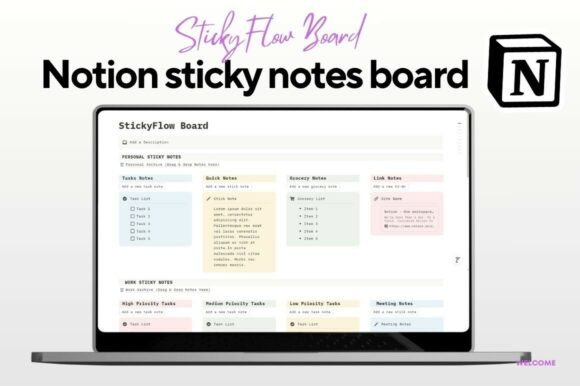 Download Notion StickyFlow Board - Premium Resources