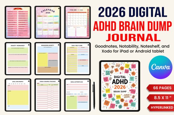 Download Digital ADHD 2026 Brain Dump Journal - Journal Collection