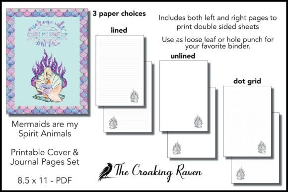 Download Mermaid Themed Printable Journal Pages - Journal Collection