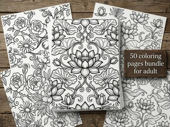 Download Beautiful Seamless Floral Coloring Pages - Sea Collection