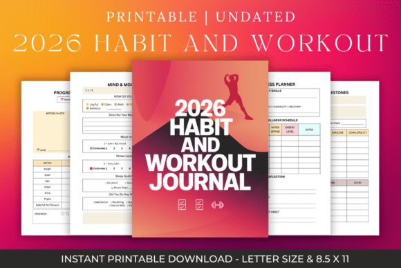 Download 2026 Habit &amp; Workout Tracker Journal - Journal Collection