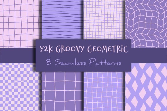 Download Y2k Groovy Geometric Seamless Patterns - Sea Collection