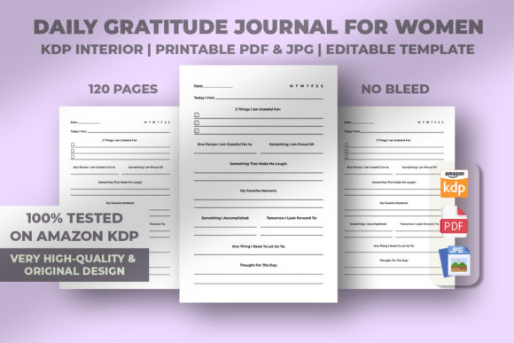 Download Daily Gratitude Journal for Women KDP - Journal Collection