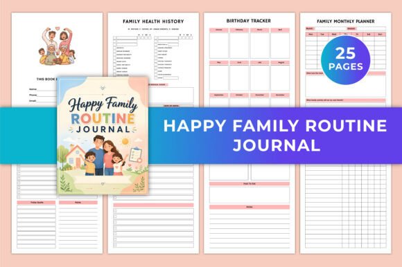 Download Happy Family Routine Journal KDP Graphic - Journal Collection