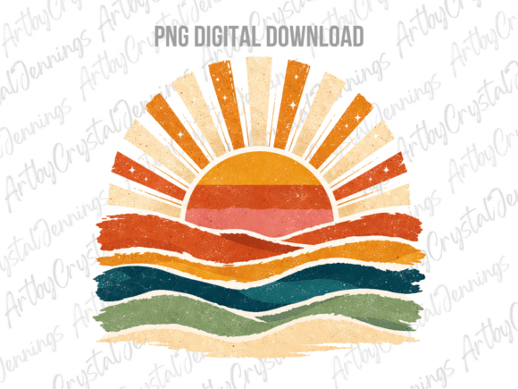 Download Vintage Sea Retro Ocean Sun Summer PNG - Sea Collection