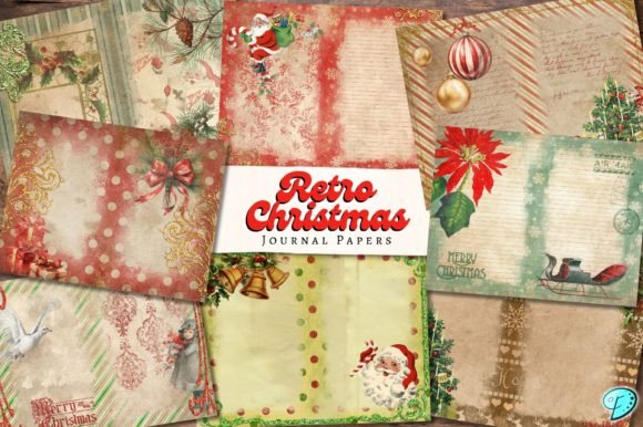 Download Retro Christmas Printable Journal Pages - Journal Collection