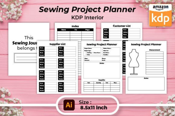 Download Sewing Project Journal Planner KDP - Journal Collection