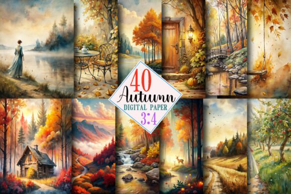 Download Watercolor Autumn Junk Journal Kit Page - Journal Collection