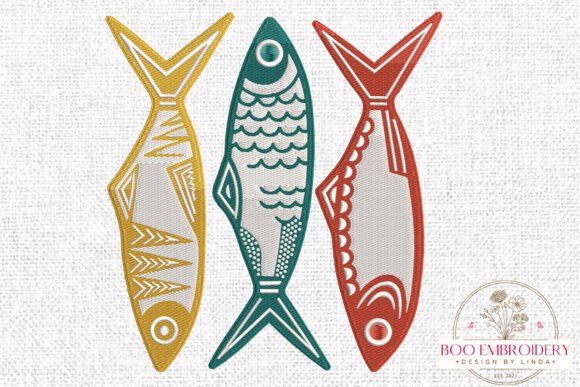 Download Folk Fish Embroidery Design, Sea Animal - Sea Collection