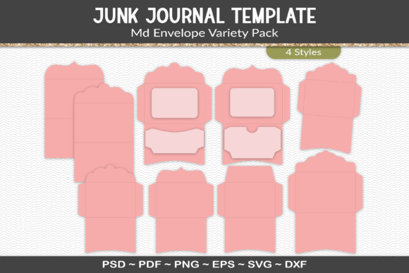 Download Junk Journal Envelopes Template Kit - Journal Collection