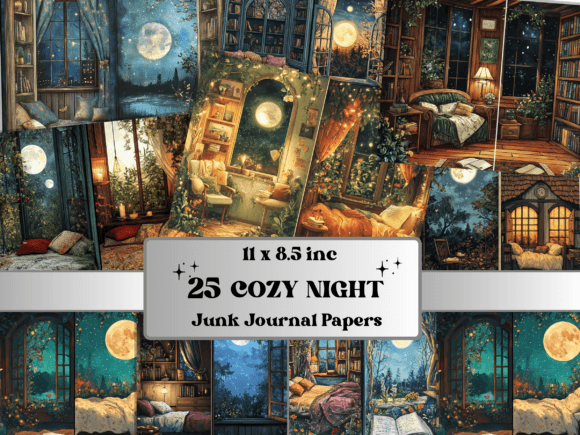 Download Cozy Night Corner Junk Journal Paper - Journal Collection