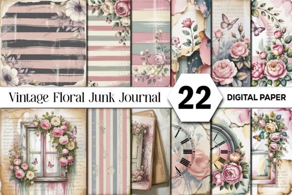 Download Vintage Floral Junk Journal Background - Journal Collection