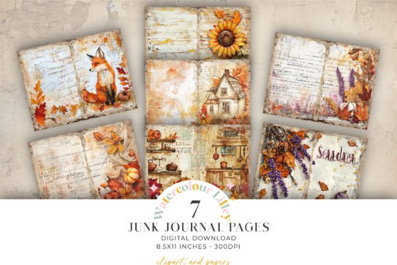 Download Fall Autumn Junk Journal Bifold Pages - Journal Collection