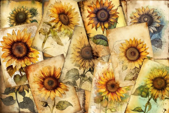 Download Sunflower Junk Journal ATC Cards - Journal Collection