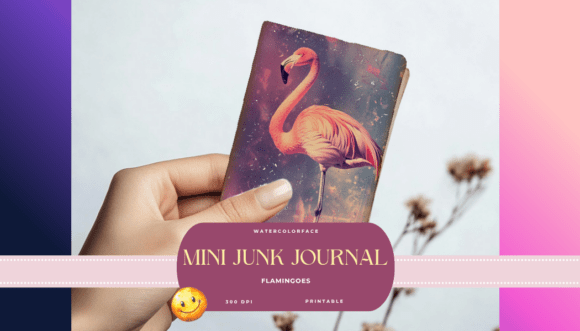Download Flamingo Mini Junk Journal Kit - Journal Collection