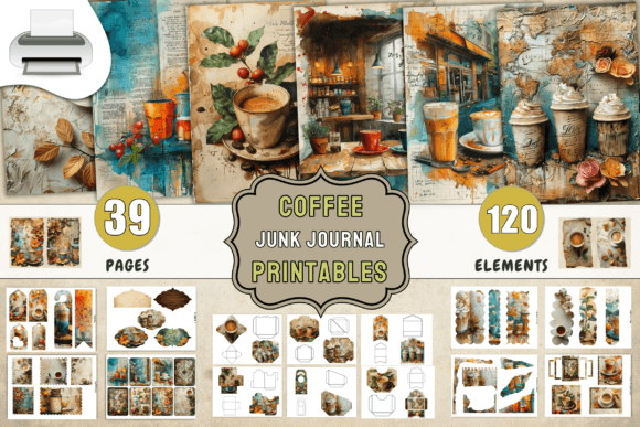 Download Coffee Junk Journal Printables Supplies - Journal Collection