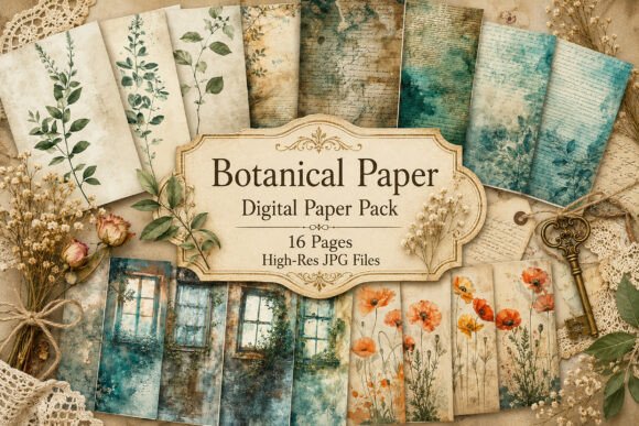 Download Vintage Junk Journal Paper Pack - Journal Collection