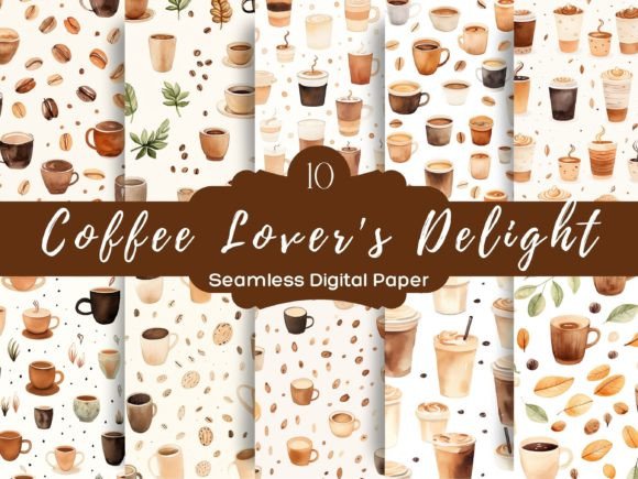 Download Watercolor Coffee Lover's Seamless - Sea Collection