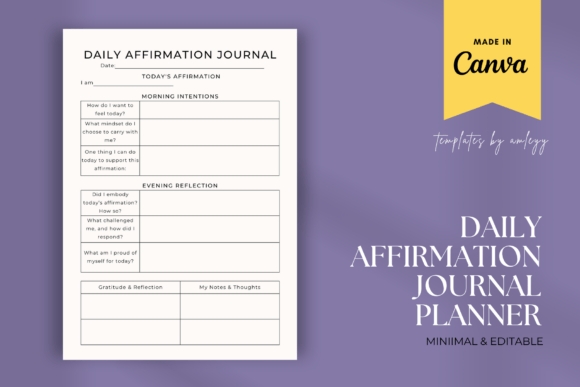 Download Daily Affirmation Journal Planner Retro - Journal Collection