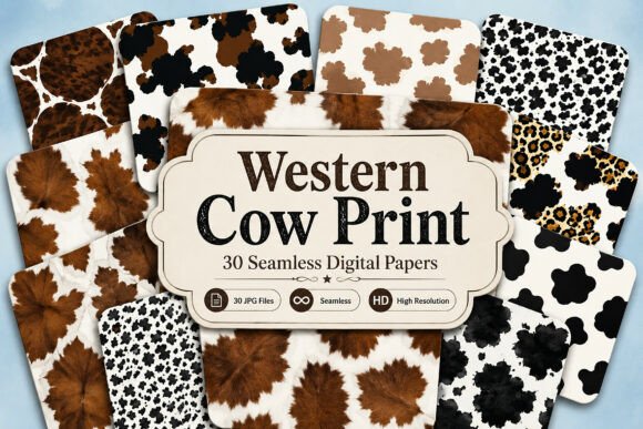 Download Western Cow Print Seamless Patterns - Sea Collection