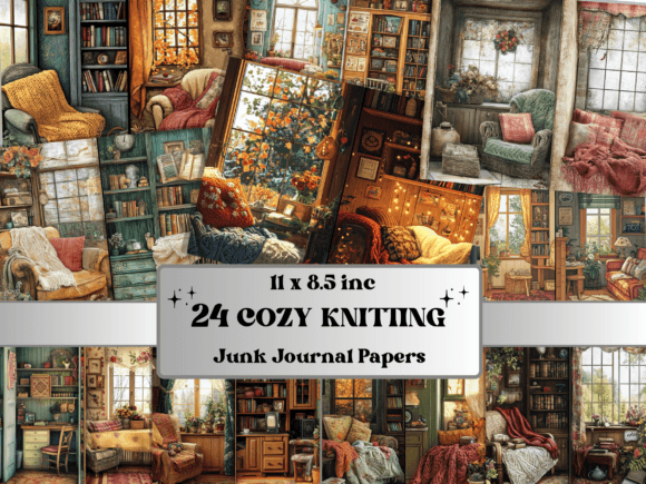 Download Cozy Knitting Corner Junk Journal Paper - Journal Collection