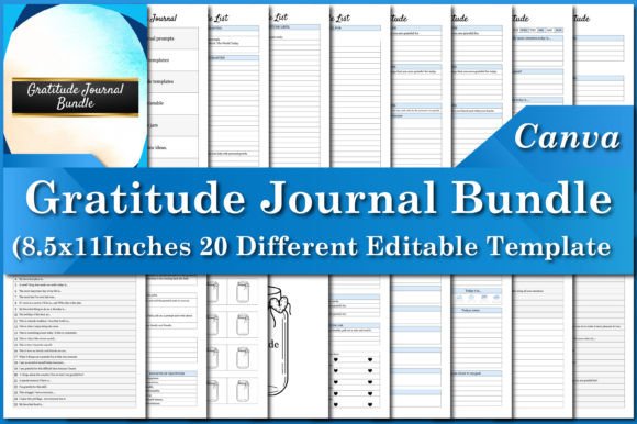 Download Gratitude Journal Bundle Canva Templates - Journal Collection