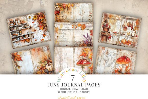 Download Fall Autumn Junk Journal Bifold Pages - Journal Collection