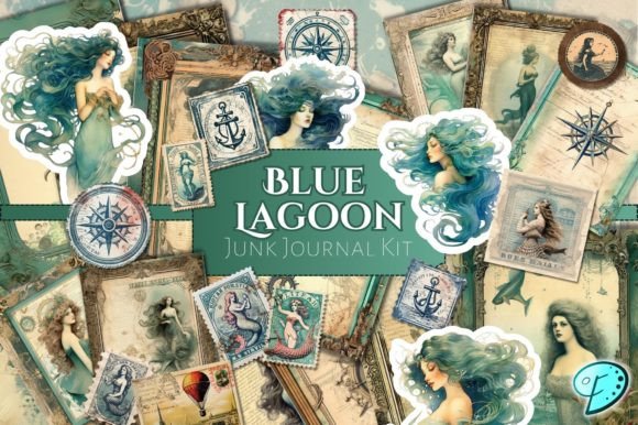 Download Blue Lagoon Junk Journal Kit - Journal Collection