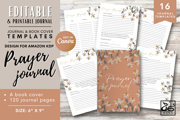 Download Prayer Journal for KDP/ Editable/ #119 - Journal Collection