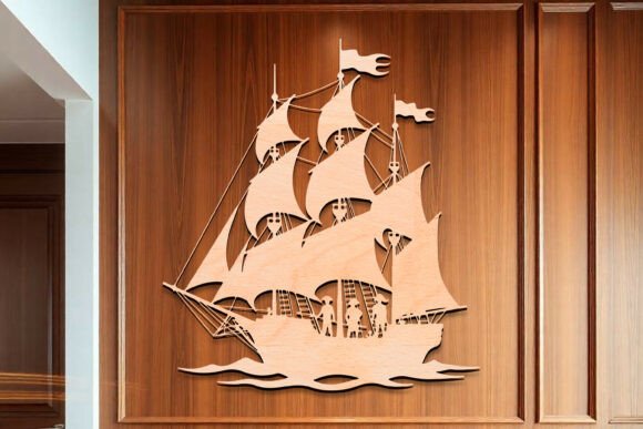 Download Laser Cut Sailboat Sea Ship Wall Art SVG - Sea Collection
