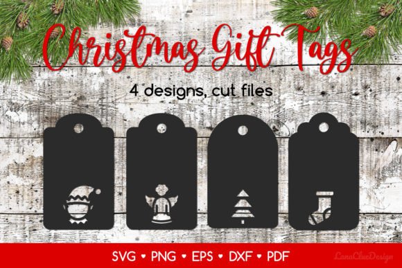 Download 4 Christmas Gift Tag Templates SVG - Tag templates Collection