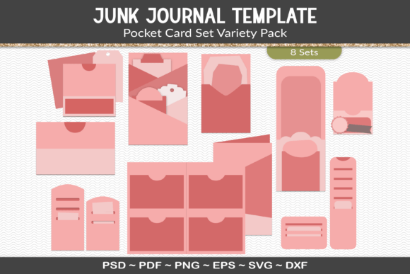 Download Junk Journal Pocket Cards Template Kit - Journal Collection