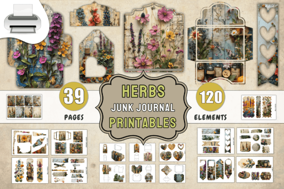 Download Herbs Junk Journal Printables Supplies - Journal Collection