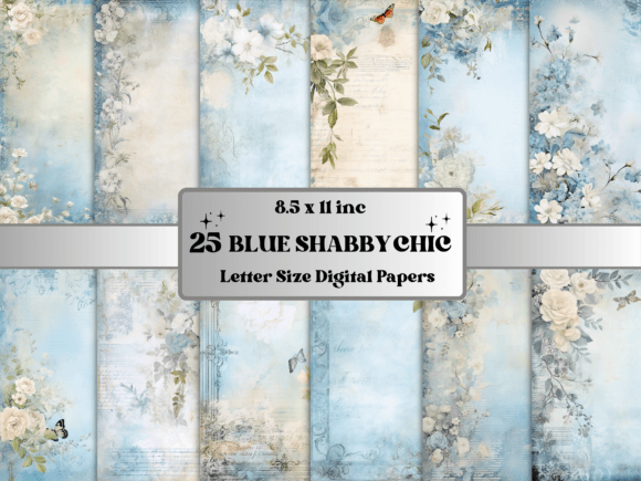 Download Blue Shabby Chic Junk Journal Paper - Journal Collection
