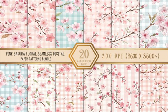 Download Pink Sakura Floral Seamless Patterns - Sea Collection