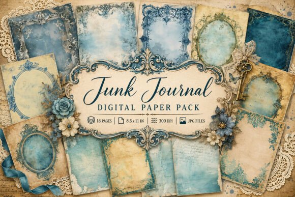 Download Vintage Ornate Frame Junk Journal Paper - Journal Collection