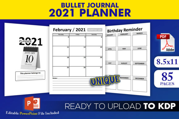 Download Bullet Journal 2021 Planner KDP Interior - Journal Collection