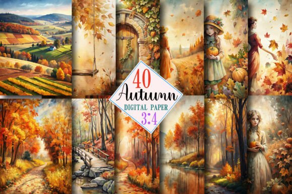 Download Autumn Junk Journal Kit Pages - Journal Collection