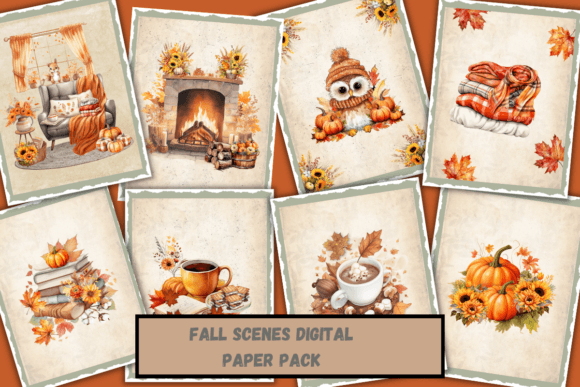 Download Cozy Fall Scenes Printable Journal Pages - Journal Collection