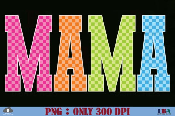 Download Neon Mama Png, Retro Checkered Mama Neon - Mama Collection