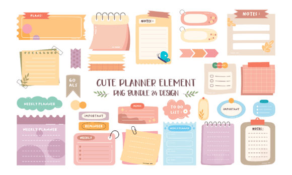 Download Cute Planner Element PNG Bundle - Premium Resources