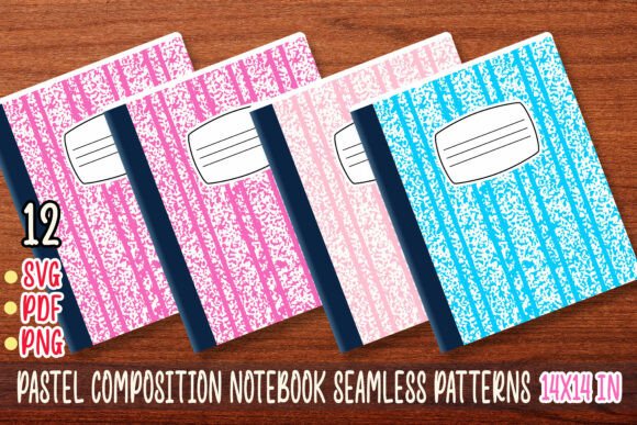 Download Pastel Composition Notebook Seamless Pat - Sea Collection