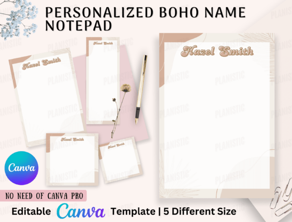 Download Personalized Boho Editable Name Notepad - Premium Resources